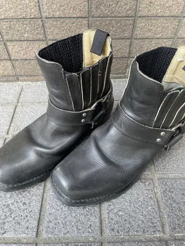 엔지니어 부츠 블랙 가죽제 한국제 링 부츠 바이커 아메카지 하드