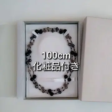 블랙 오닉스 x 로즈쿼츠 x 담수 펄 라운드넥 목걸이 100cm