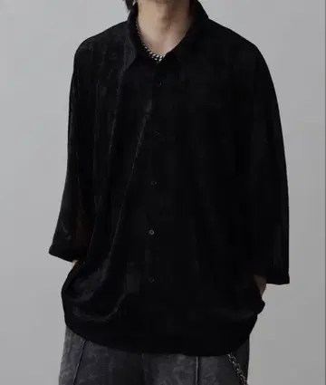 [ welise ] 벨벳 시어 하프 슬리브 돌먼 셔츠