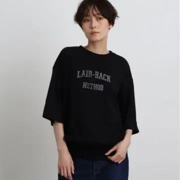 새상품 인디비 하프 슬리브 로고 맨투맨 블랙 23구 써니클라우드