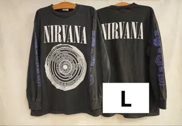 L NIRVANA 블랙 긴팔 티셔츠