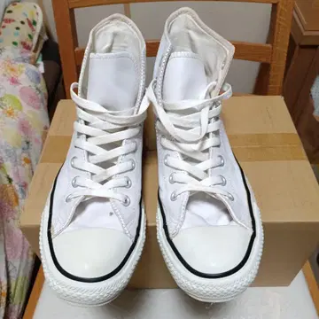 Converse Allstar 올 가죽 하이 화이트 size 8