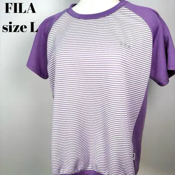 FILA 스트라이프 메쉬 T셔츠 L 사이즈 [ 180 ]