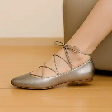 FABIO RUSCONI 발레 슈즈 레이스업 플랫 38