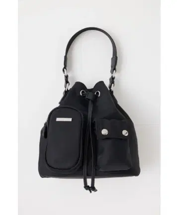 [ moussy ] 블랙 나일론 복조리 숄더백