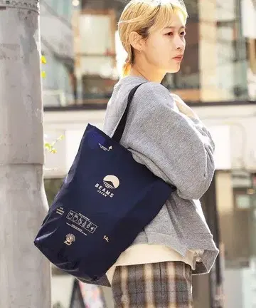 새상품 BEAMS JAPAN 네이비 토트백 14L