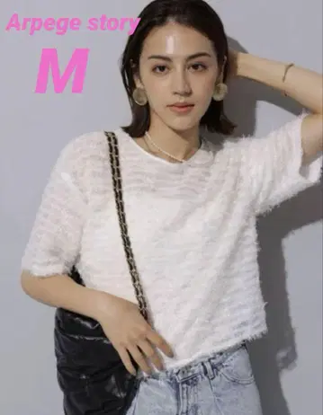 Arpege story 아르페쥬 스토리 페더 튤 T셔츠 M