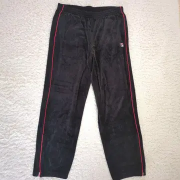 고품질 FILA 벨로아 팬츠 트랙 팬츠 블랙 사이드 라인 XL