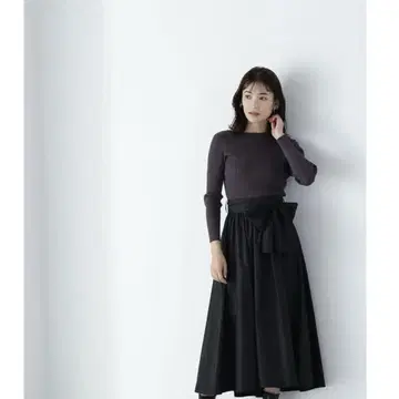 NATURAL BEAUTY BASIC 빅 리본 스커트 블랙 M 새상품