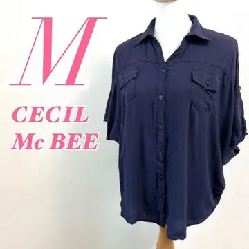 CECI Mc BEE M 블라우스 차콜 그레이 스키퍼 드레이프감