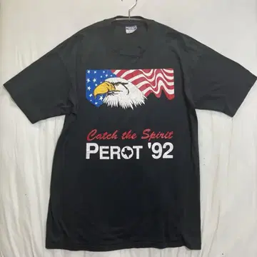 헤인즈 90s USA제 국기 독수리 그래픽 프린트 티셔츠 XL 블랙