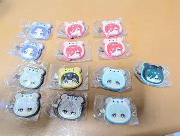 블루 록 곰 얼굴형 헤어 클립 3개 세트