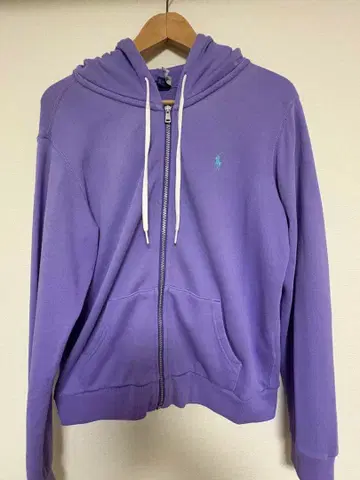 폴로 랄프로렌 코튼 플리스 풀 집업 후디 퍼플 사이즈 M