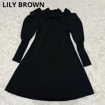 LILY BROWN 보타이 니트 원피스 블랙