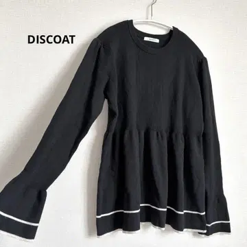 DISCOAT 디스코트 니트 페플럼 풀오버 상의 블랙 M