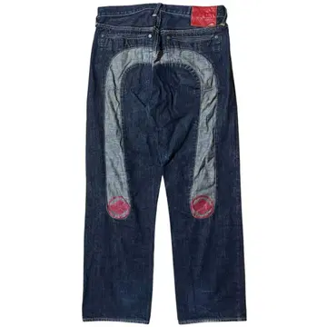 분위기 발군 EVISU 대흑 빅 카모메 가몬 데님 빨간 귀 32 x 34