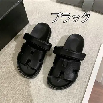 [ 미사용 새상품 ] 블랙 컬러 슬리퍼 샌들 25cm