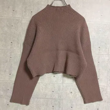 [ ZARA ] 리브 니트 ( S ) 스웨터 하이넥 크롭