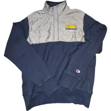 레어 챔피온 리버스 위브 하프 지퍼 M 네이비 x 그레이