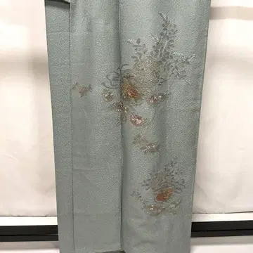 C672 순수 실크 이중 기모노 부착식 소주 산두 상라 자수 금실 기모노