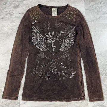 00s archive VOCAL 롱t 스터드 자수 y2k 그런지