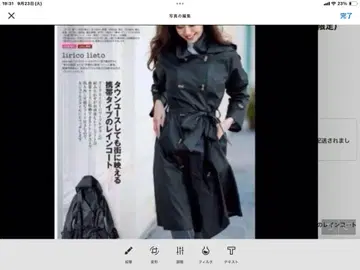 미사용 리리코리에이트 JAL 오리지널 레인코트 트렌치 네이비