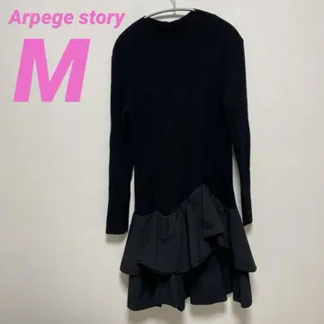 아르페쥬 스토리 타프타 도킹 원피스 블랙
