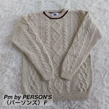 Pm by PERSON'S 긴팔 케이블 스웨터 실크 혼방