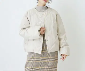 심리스 다운 자켓 숏 기장 그레이 마블 왈츠