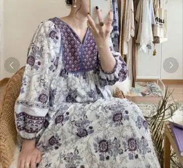 B.C STOCK Simplicite 플라워 패턴 보일 원피스