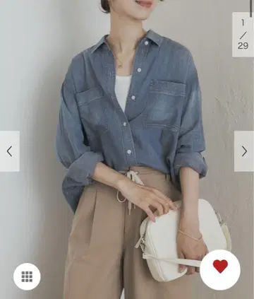 택 포함 새상품 INDIGO DOORS 시어 데님 셔츠 카구레