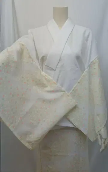 이부시키 주반 유젠 벚꽃 패턴 옐로우 컬러 M