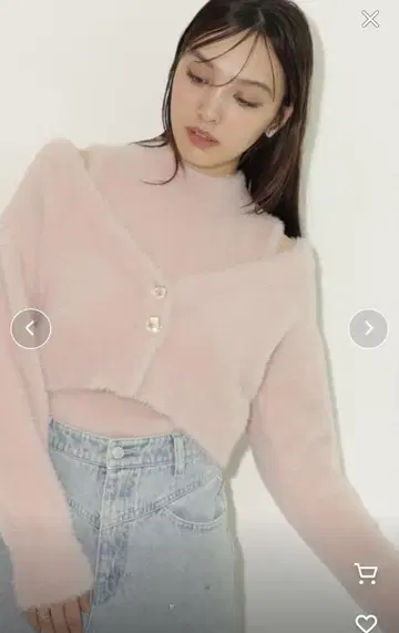 리랜드트루 복슬복슬 니트 핑크 가디건만