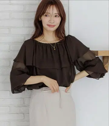 mysty women 2way 양류 시어 블라우스