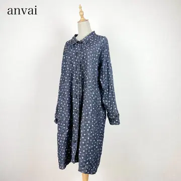 anvai 디자인 데님 원피스 인디고 겉옷