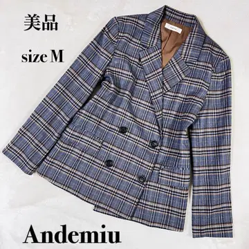 새상품급 Andemiu 안데뮤 체크 더블 테일러드 자켓 M
