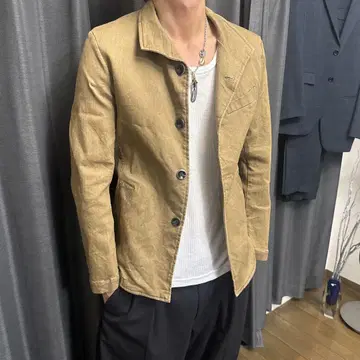 캐주얼 베이지 버튼 자켓