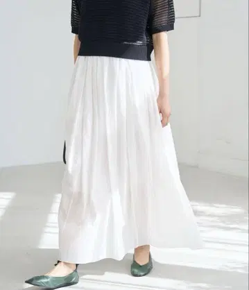 IENA 코튼 로우 스커트