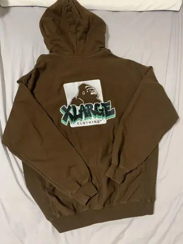 XLARGE 브라운 후드 부착 후드티 L