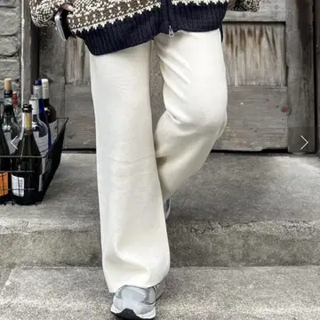CPCM [ 마이너스 3kg! ] 리브 니트 이지 팬츠 아이보리