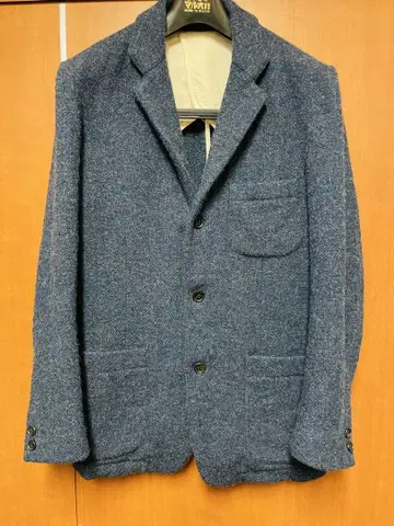 빈티지 Harris Tweed 다크 블루 블레이저