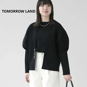 미사용 Ballsey 울 폴리에스테르 펄 콤비 망토 가디건