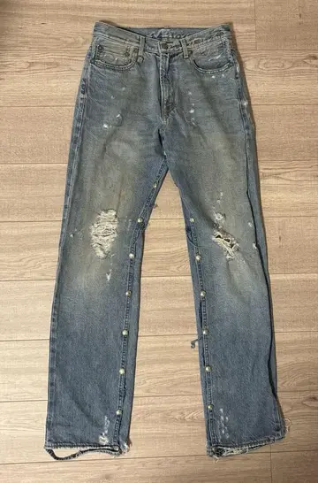 R13 데미지 가공 데님