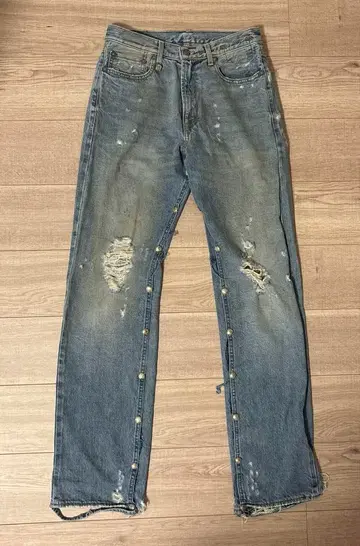 R13 데미지 가공 데님