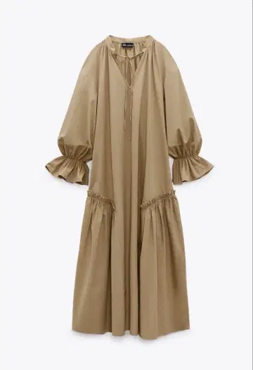 새상품급 ZARA 트렌치풍 미디 기장 원피스 베이지 M 사이즈
