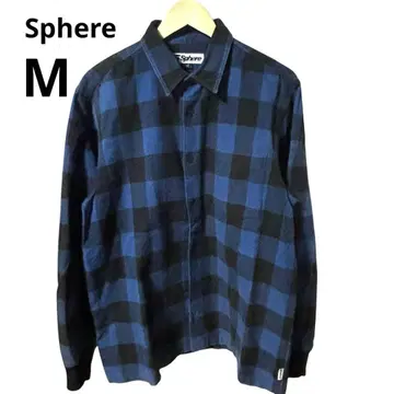Sphere 스피어 M 체크 플란넬 셔츠 소매 리브 일본제 버튼 결품