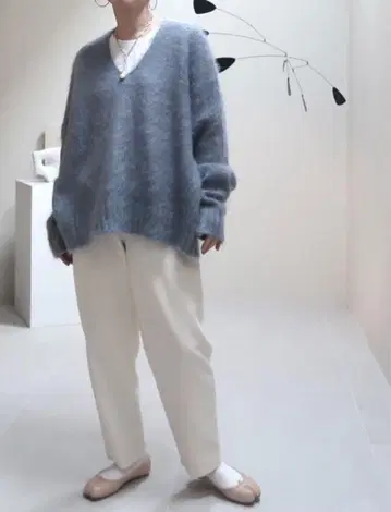 argue 모헤어 니트 블루