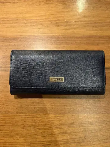 FURLA 네이비 가죽 장지갑
