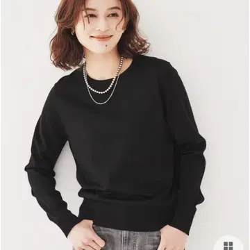 UNTITLED 울 크루넥 스웨터 블랙