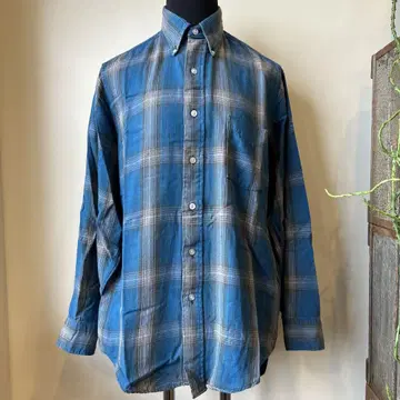 80년대 L.L.Bean USA제 옴브레 체크 플란넬 셔츠 버튼다운